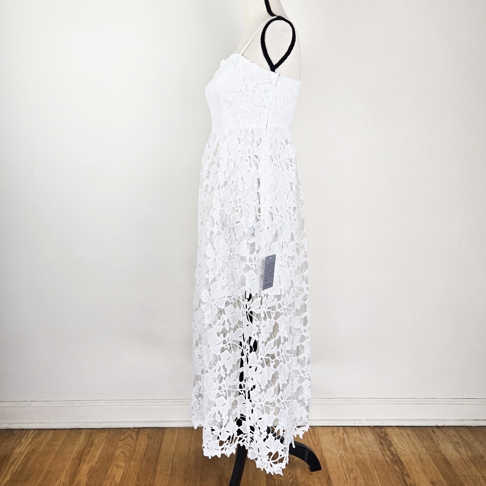 NWT NSR White Floral Lace Midi Dress - Picture 4 of 8